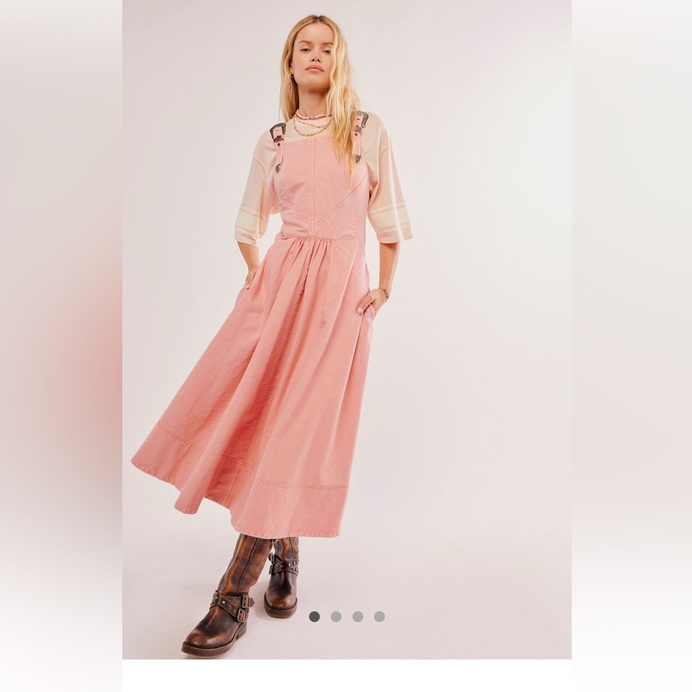 Free People Stars Align Midi Overall Dress